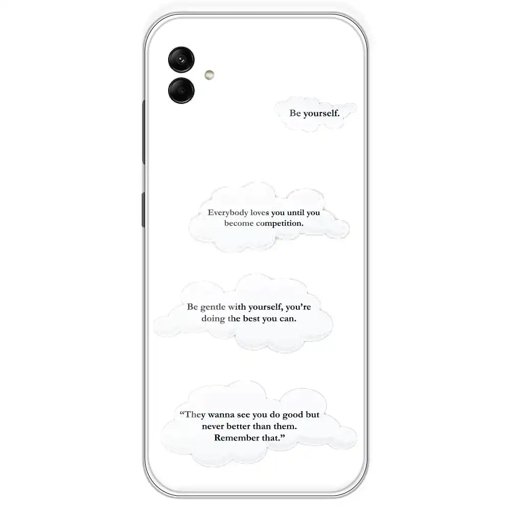 Quotes And Clouds - Clear Printed Silicone Case For Samsung Galaxy A04