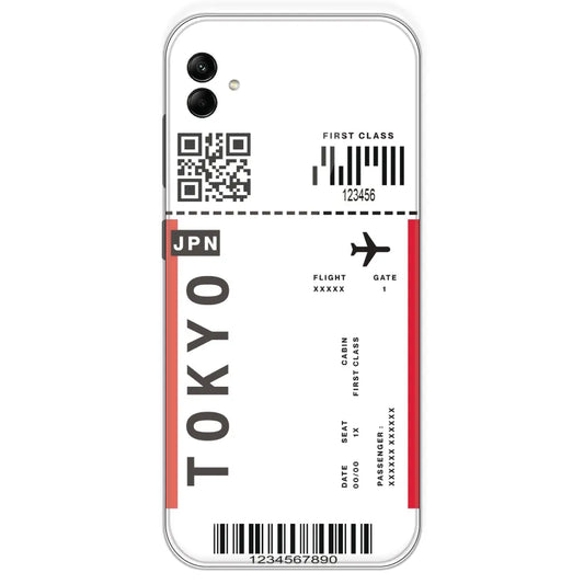 Tokyo Ticket - Clear Printed Silicone Case For Samsung Galaxy A04