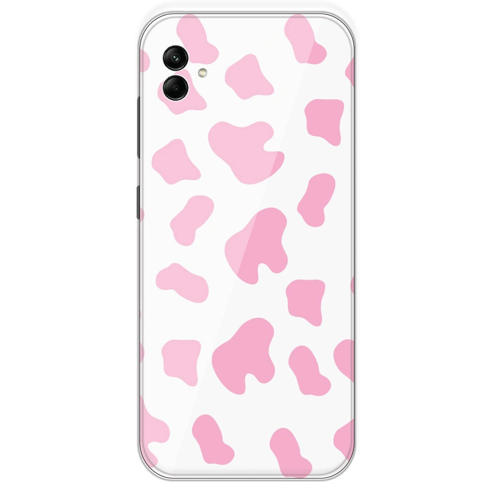 Pink Cow Print - Clear Printed Silicone Case For Samsung Galaxy A04