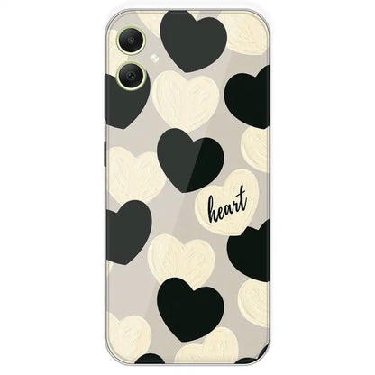 Black And White Heart - Printed Silicone Case For Samsung Galaxy A05