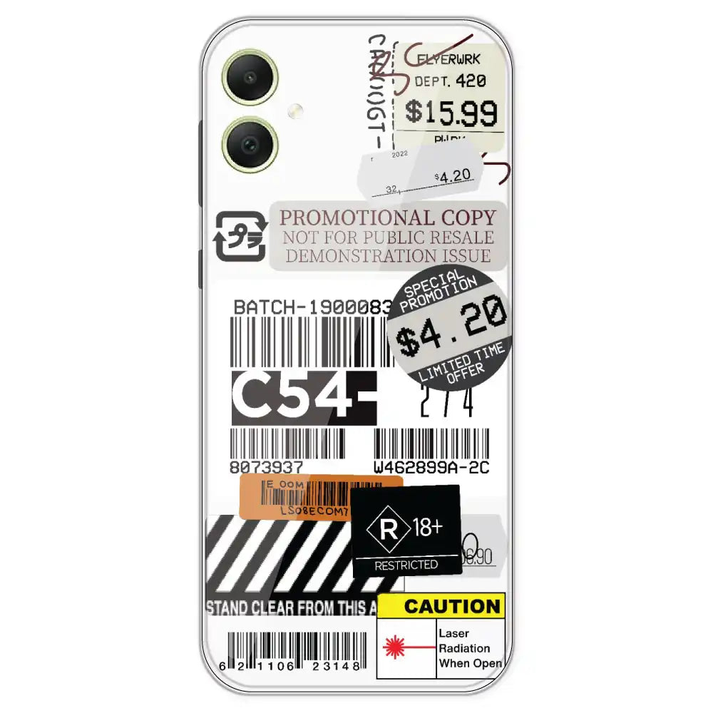 Labels - Clear Printed Silicone Case For Samsung Galaxy A05