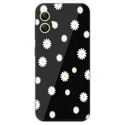 White And Black Flower - Printed Silicone Case For Samsung Galaxy A05