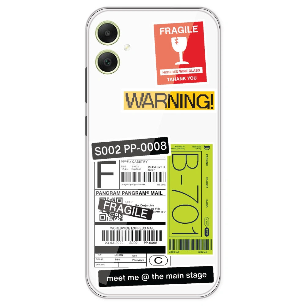Fragile Labels - Clear Printed Silicone Case For Samsung Galaxy A05