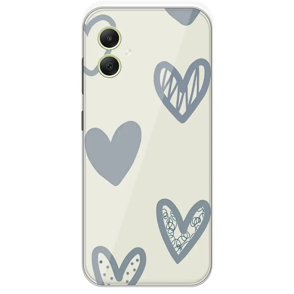 Light Blue Hearts - Printed Silicone Case For Samsung Galaxy A05