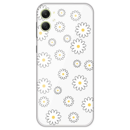 White Flowers - Clear Printed Silicone Case For Samsung Galaxy A05