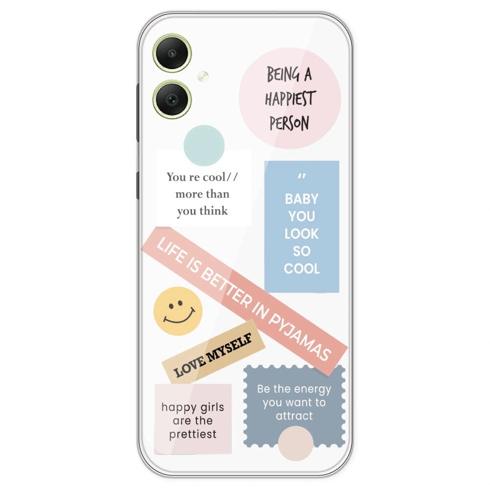 Be Happy - Clear Printed Silicone Case For Samsung Galaxy A05