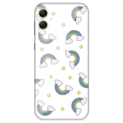 Rainbow With Clouds - Clear Printed Silicone Case For Samsung Galaxy A05