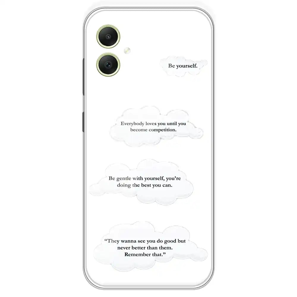 Quotes And Clouds - Clear Printed Silicone Case For Samsung Galaxy A05