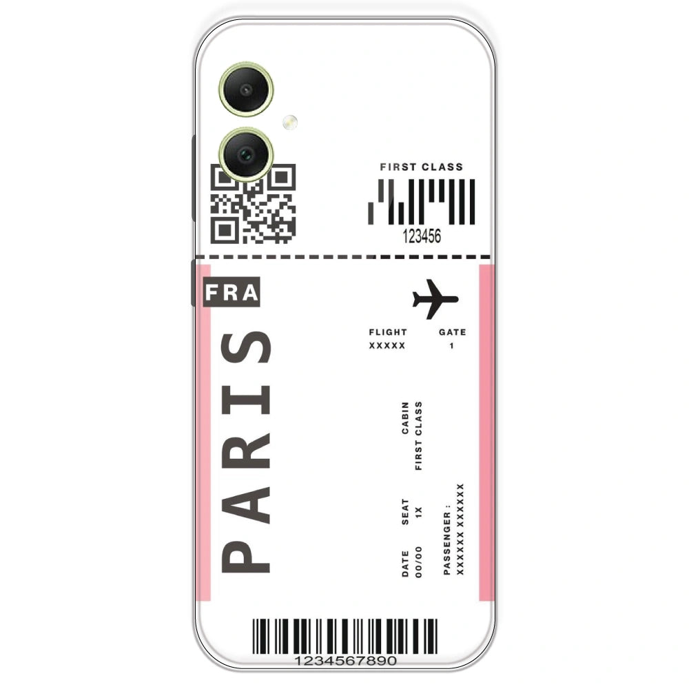 Paris Ticket - Clear Printed Silicone Case For Samsung Galaxy A05
