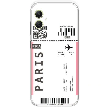 Paris Ticket - Clear Printed Silicone Case For Samsung Galaxy A05