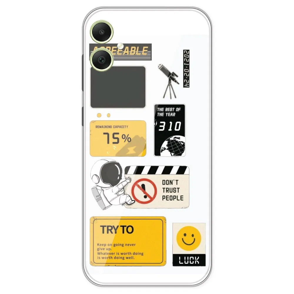 Space - Clear Printed Silicone Case For Samsung Galaxy A05