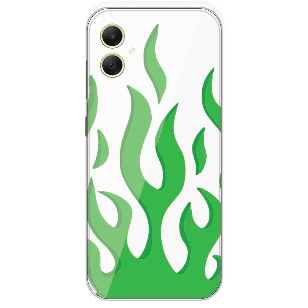 White Aesthetic Flame - Clear Printed Silicone Case For Samsung Galaxy A05