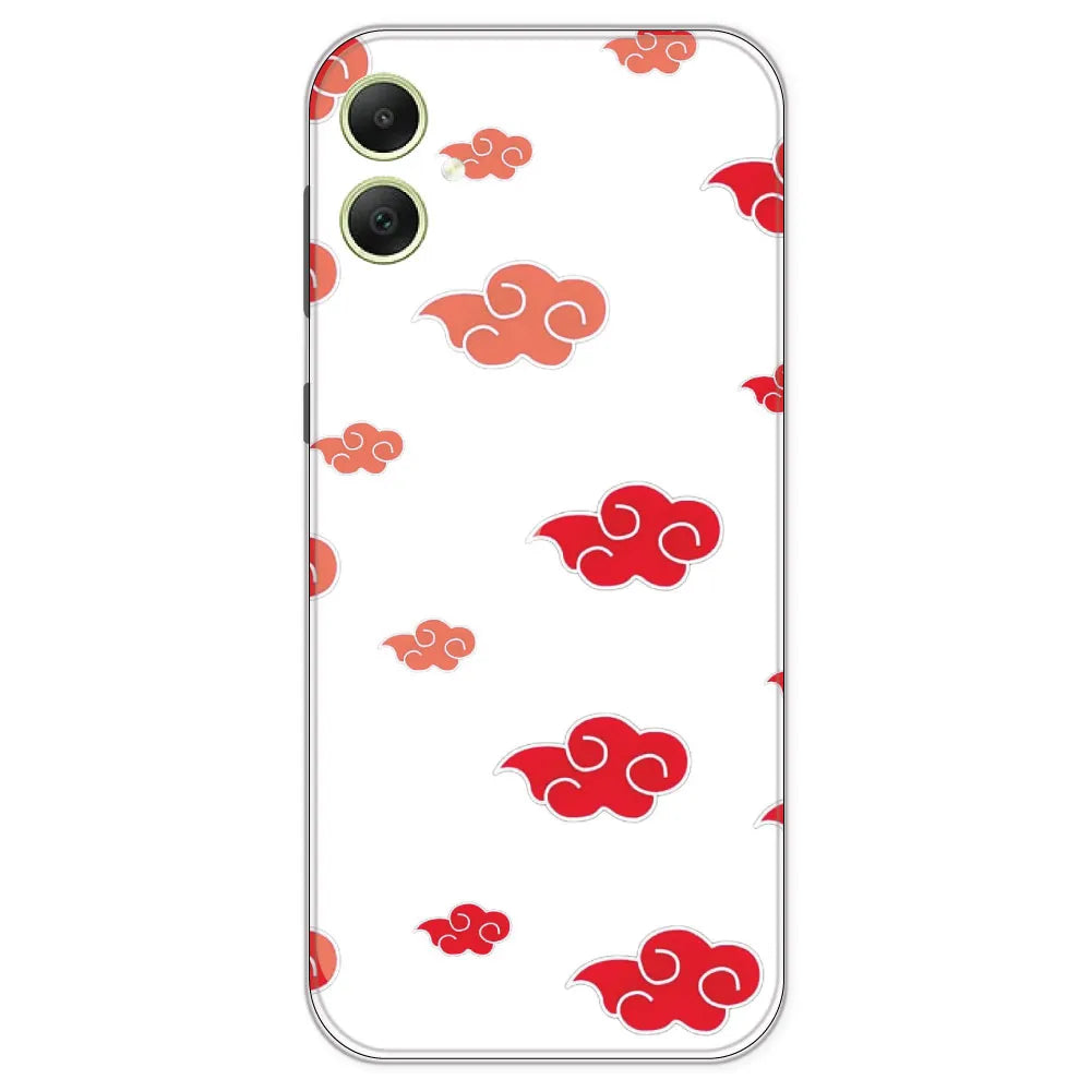 Red Clouds - Clear Printed Silicone Case For Samsung Galaxy A05