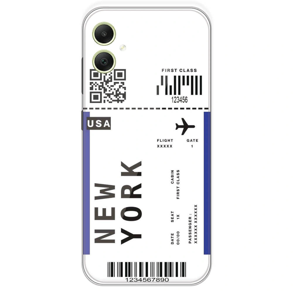 New York Ticket - Clear Printed Silicone Case For Samsung Galaxy A05