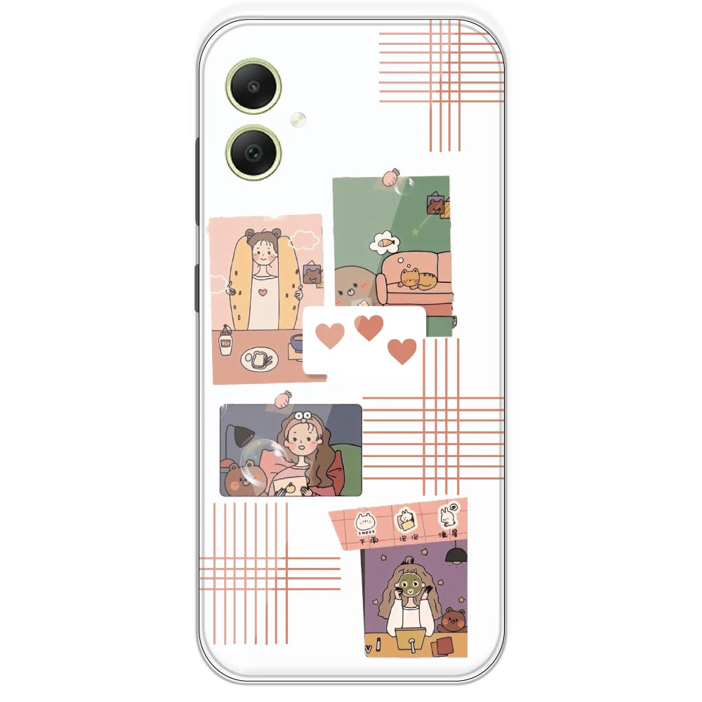 Cute Girl Collage - Clear Printed Silicone Case For Samsung Galaxy A05