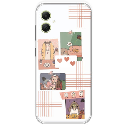 Cute Girl Collage - Clear Printed Silicone Case For Samsung Galaxy A05