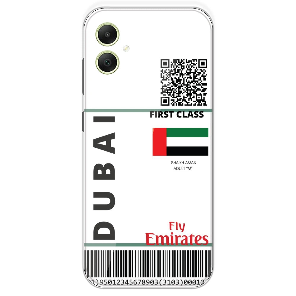 Dubai Ticket - Clear Printed Silicone Case For Samsung Galaxy A05