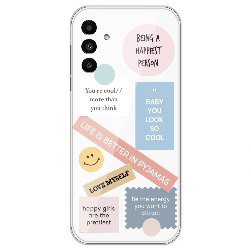 Be Happy - Clear Printed Silicone Case For Samsung Galaxy A13