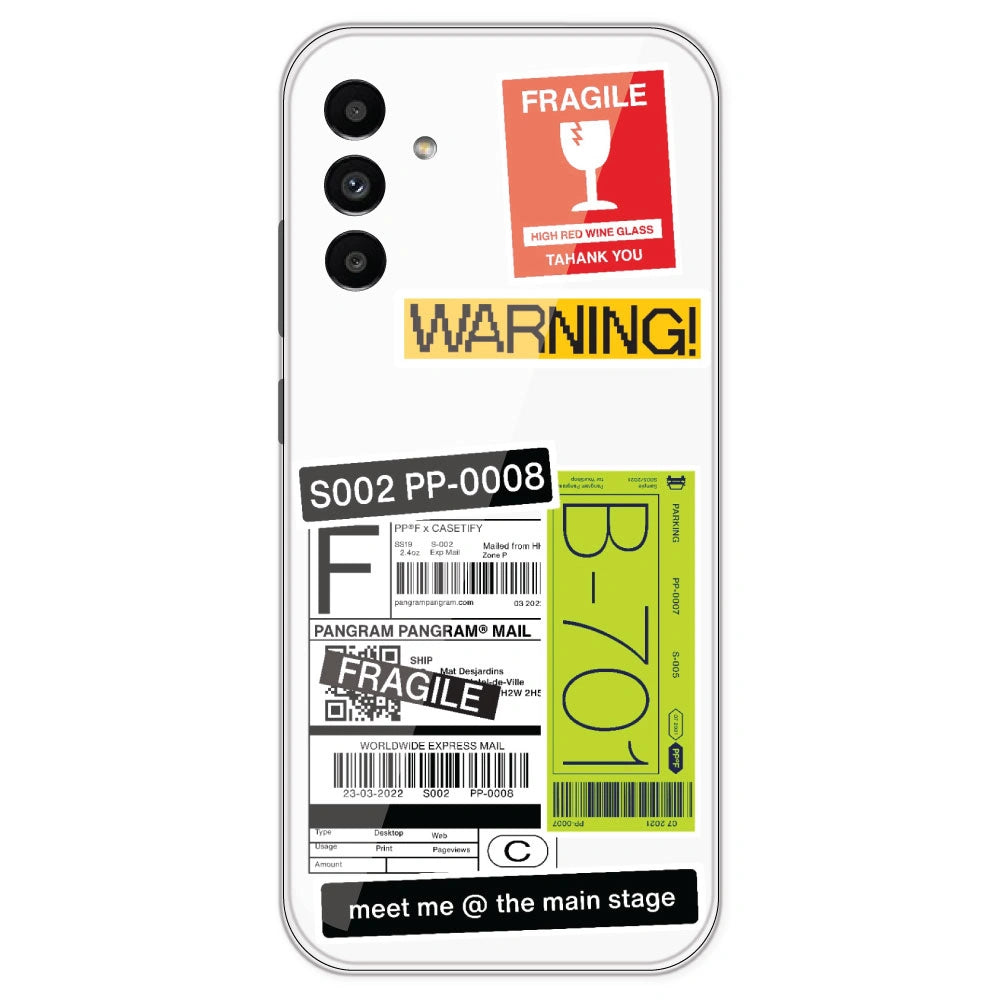 Fragile Labels - Clear Printed Silicone Case For Samsung Galaxy A13