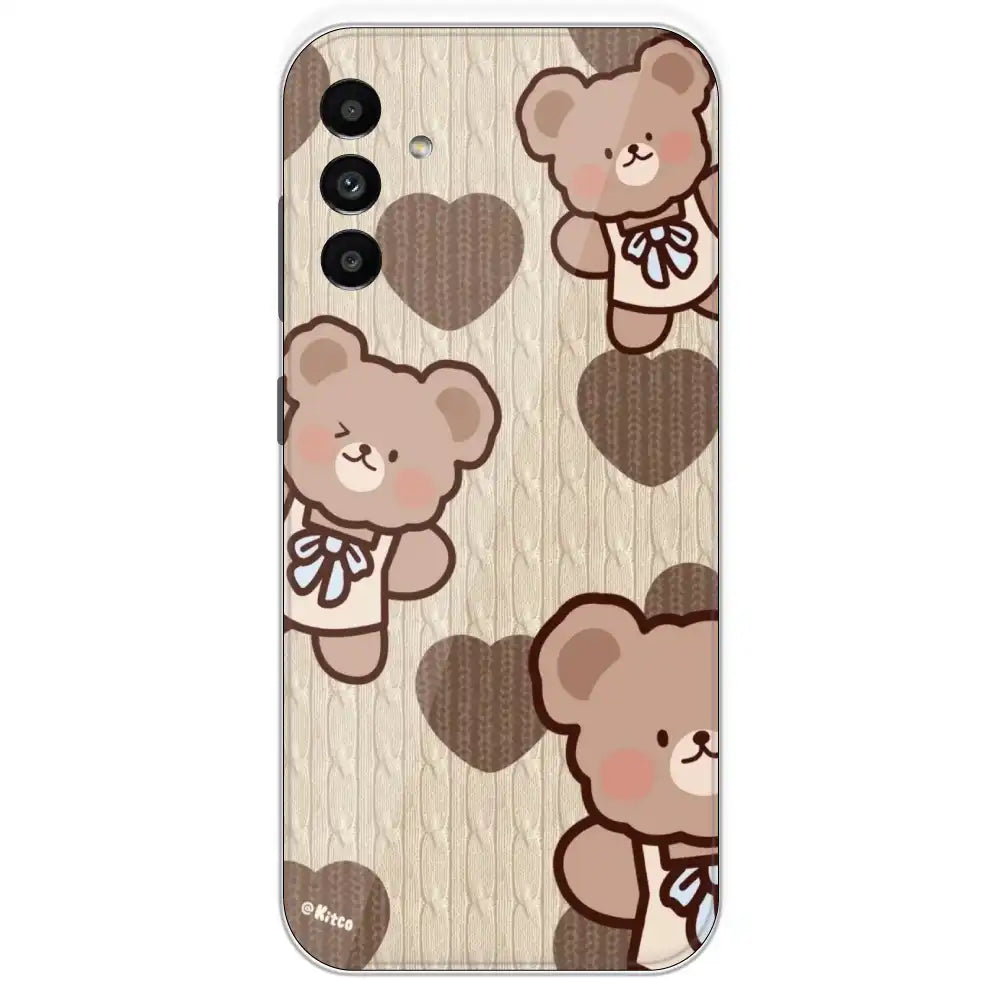 Teddy Heart - Printed Silicone Case For Samsung Galaxy A13