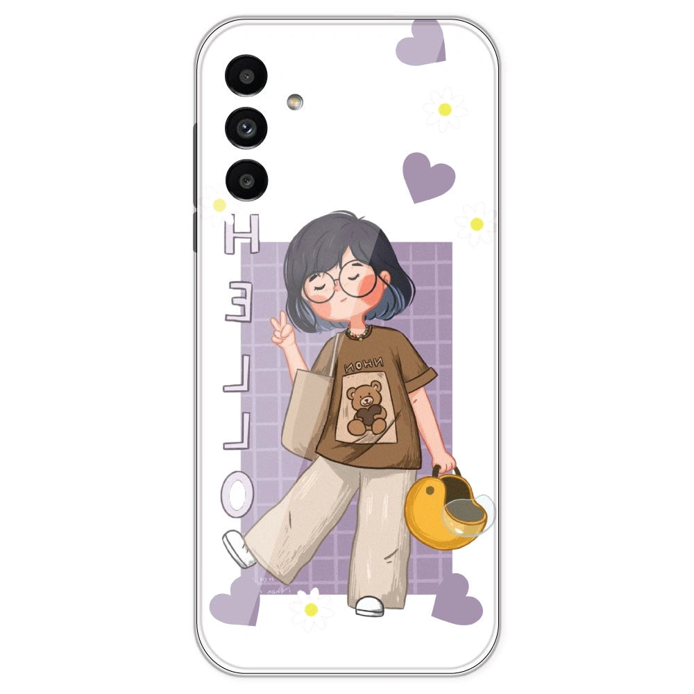 Introvert Girl - Clear Printed Silicone Case For Samsung Galaxy A13