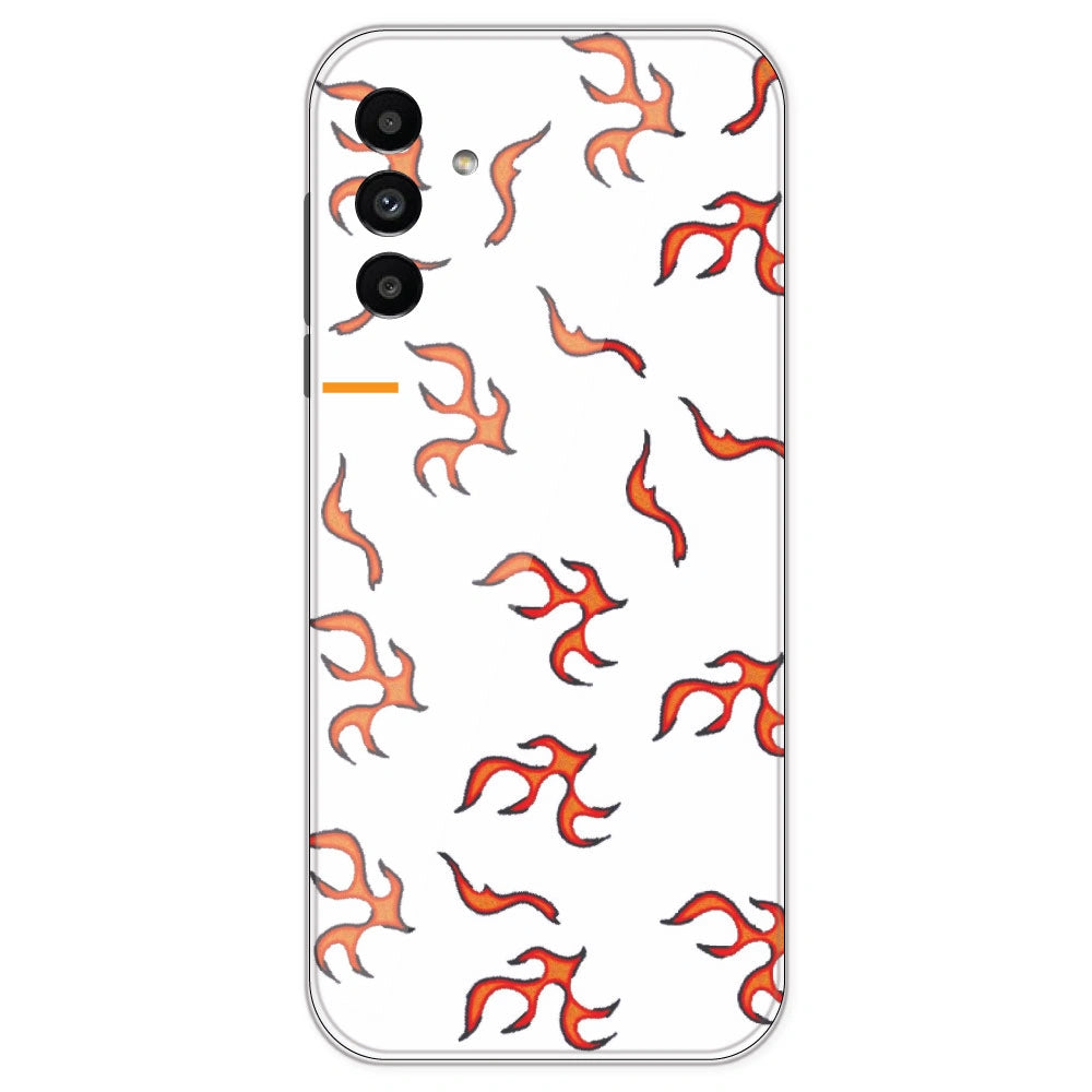 Orange Mini Flames - Clear Printed Silicone Case For Samsung Galaxy A13