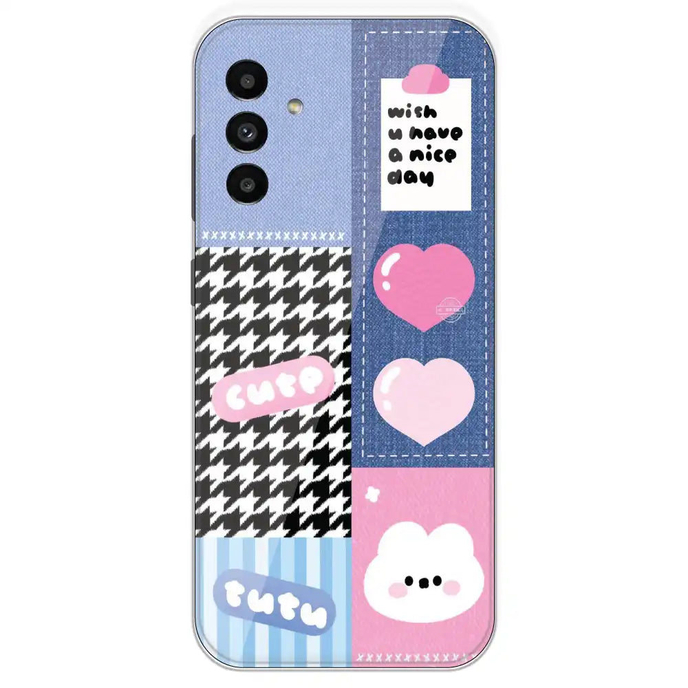 Cute Pink Bear Collage - Printed Silicone Case For Samsung Galaxy A13
