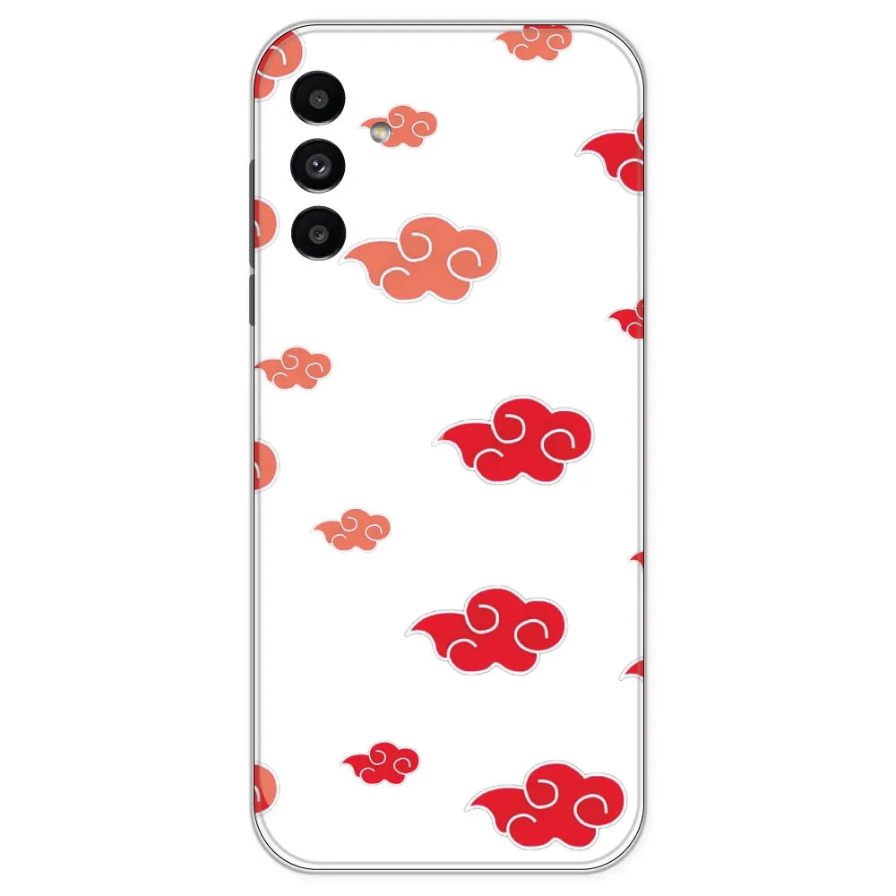 Red Clouds - Clear Printed Silicone Case For Samsung Galaxy A13