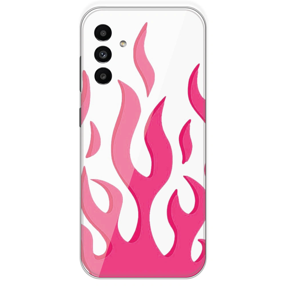 Pink Flames - Clear Printed Silicone Case For Samsung Galaxy A13