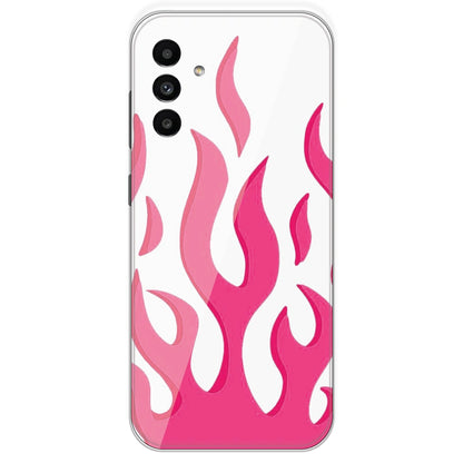 Pink Flames - Clear Printed Silicone Case For Samsung Galaxy A13