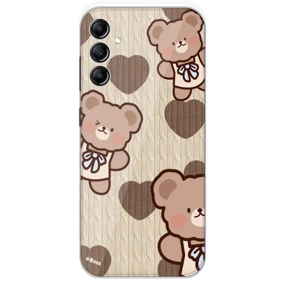 Teddy Heart - Printed Silicone Case For Samsung Galaxy A14