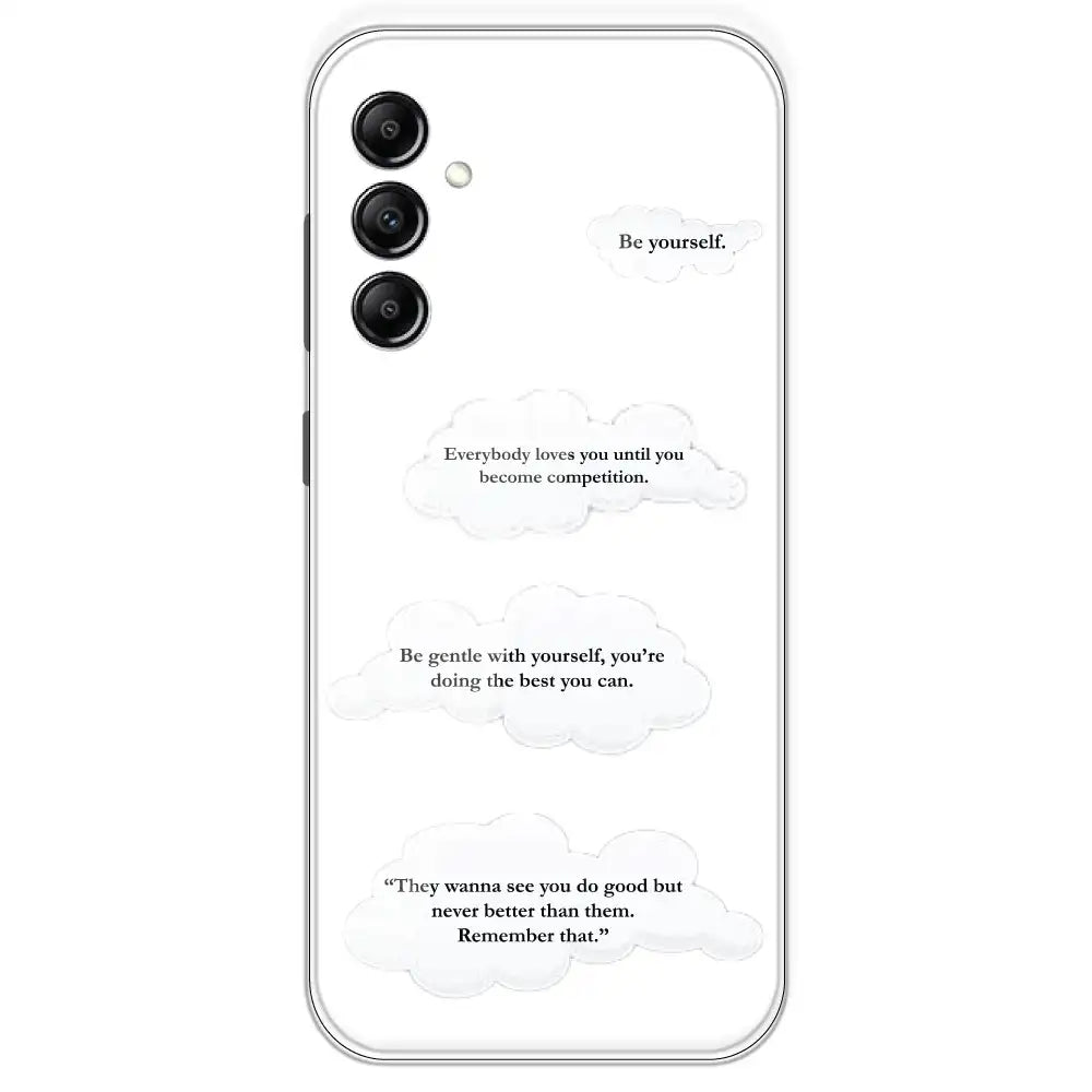 Quotes And Clouds - Clear Printed Silicone Case For Samsung Galaxy A14