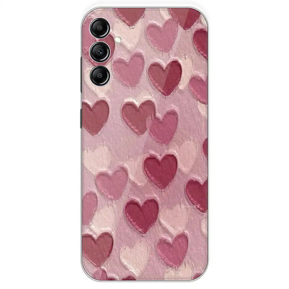 Pastel Hearts Love - Printed Silicone Case For Samsung Galaxy A14