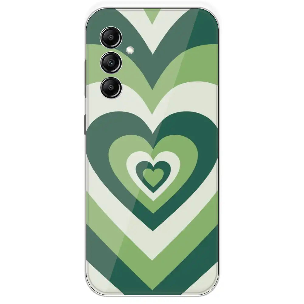 Dark Green Hearts - Printed Silicone Case For Samsung Galaxy A14