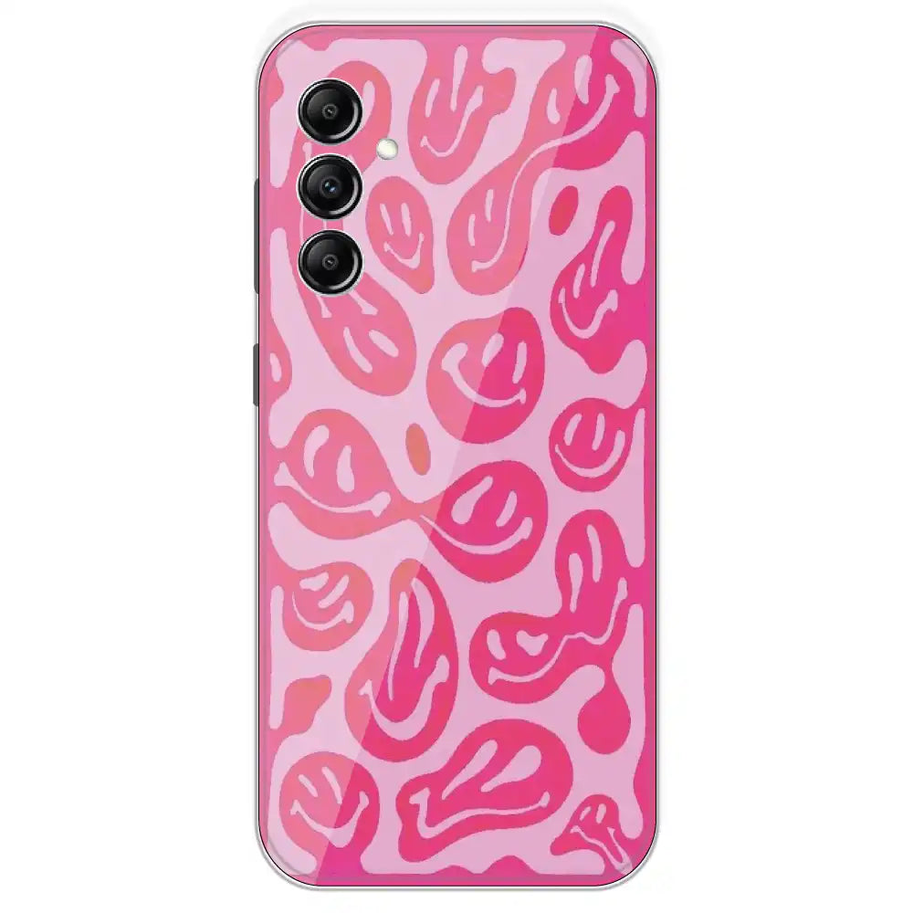 Pink Smilies - Printed Silicone Case For Samsung Galaxy A14