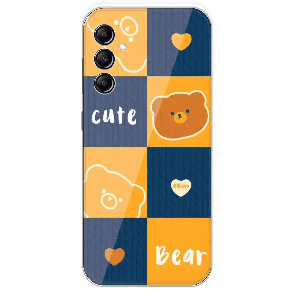 Cute Bear Collage - Printed Silicone Case For Samsung Galaxy A14