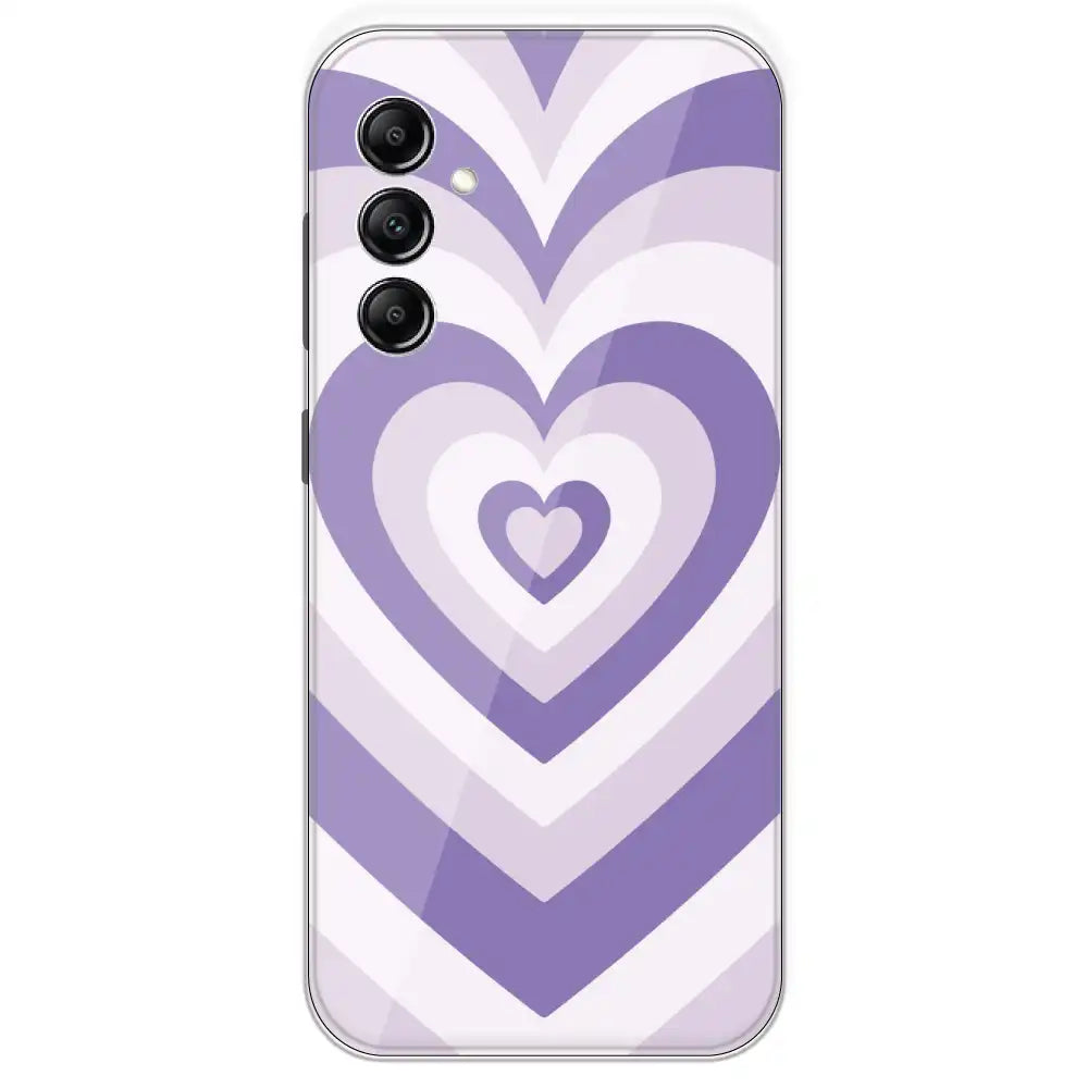 Dark Purple Hearts - Printed Silicone Case For Samsung Galaxy A14