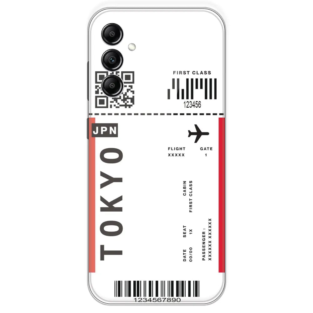 Tokyo Ticket - Clear Printed Silicone Case For Samsung Galaxy A14