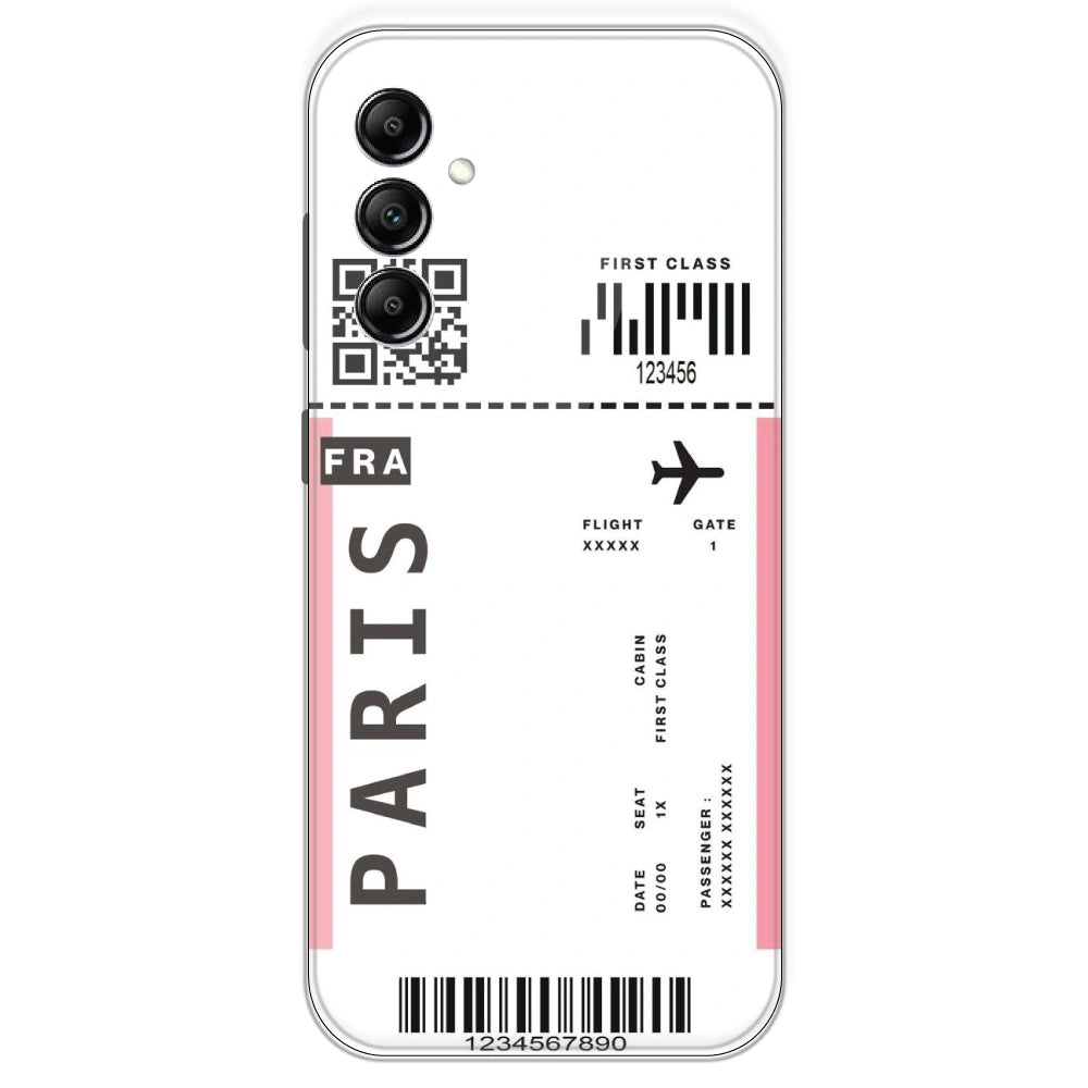 Paris Ticket - Clear Printed Silicone Case For Samsung Galaxy A14