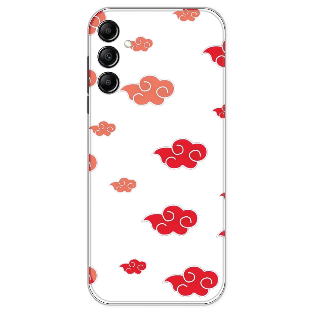 Red Clouds - Clear Printed Silicone Case For Samsung Galaxy A14