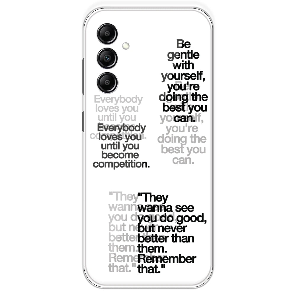 Motivational Quotes - Clear Printed Silicone Case For Samsung Galaxy A14
