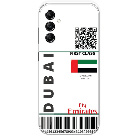 Dubai Ticket - Clear Printed Silicone Case For Samsung Galaxy A14