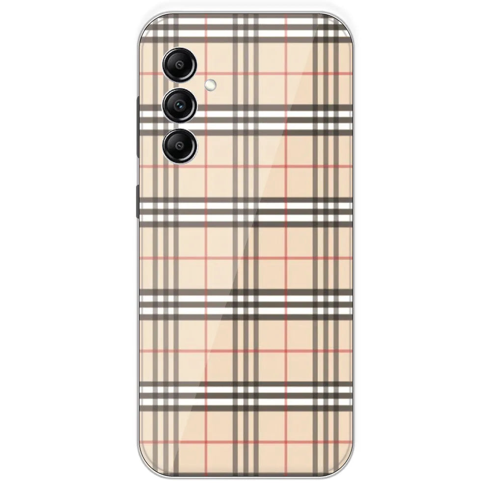 Yellow Checks - Printed Silicone Case For Samsung Galaxy A14