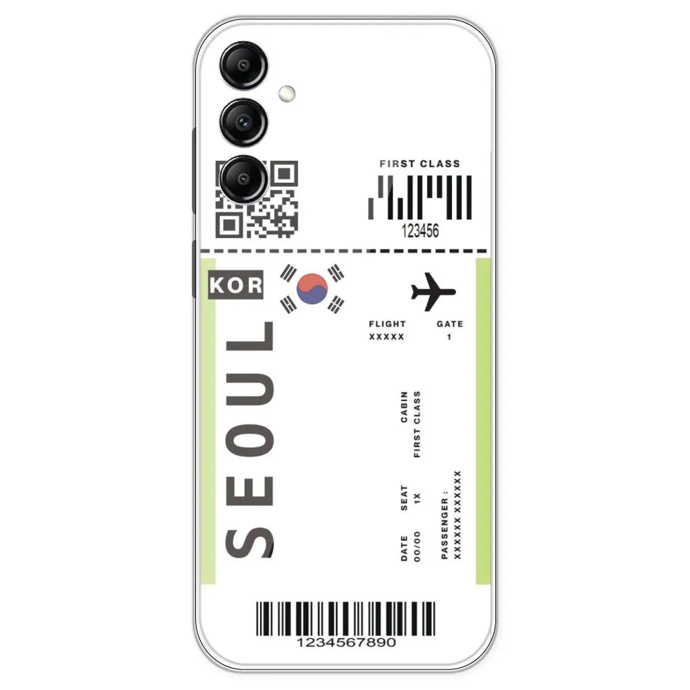 Seoul Ticket - Clear Printed Silicone Case For Samsung Galaxy A14