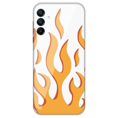 Orange Flames - Clear Printed Silicone Case For Samsung Galaxy A15