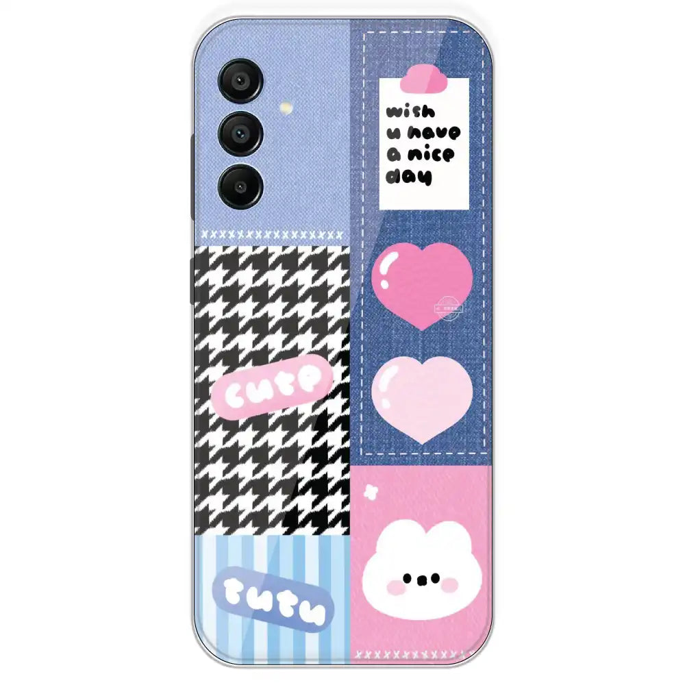 Cute Pink Bear Collage - Printed Silicone Case For Samsung Galaxy A15