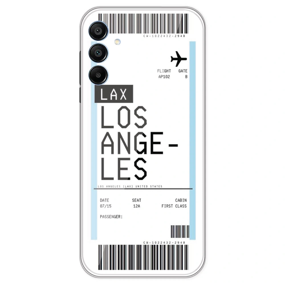 Los Angeles Ticket - Clear Printed Silicone Case For Samsung Galaxy A15
