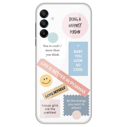 Be Happy - Clear Printed Silicone Case For Samsung Galaxy A15