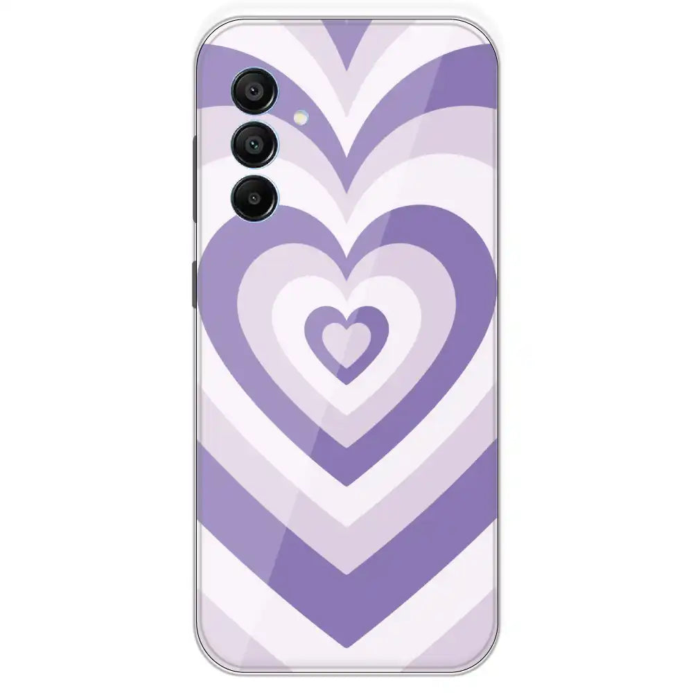 Dark Purple Hearts - Printed Silicone Case For Samsung Galaxy A15