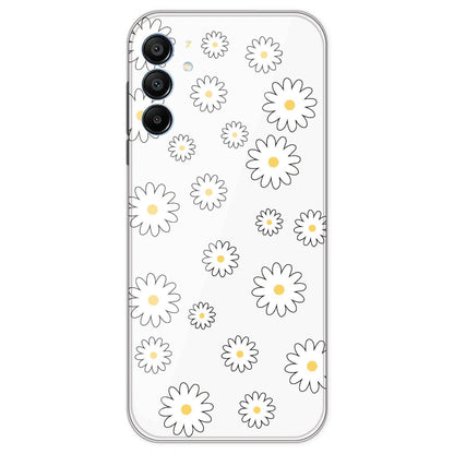 White Flowers - Clear Printed Silicone Case For Samsung Galaxy A15